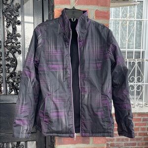 Reversible, Plaid Black and Purple Jacket